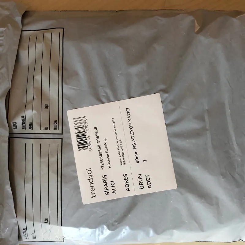 100 × 100 mm Lamine Termal Kargo Etiketi – 500'lü Rulo – görsel 4