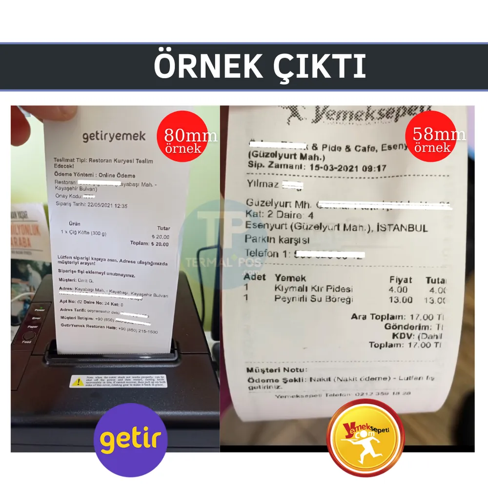 58 mm Termal Fiş Yazıcı – USB, Ekonomik Adisyon Yazıcısı – görsel 3