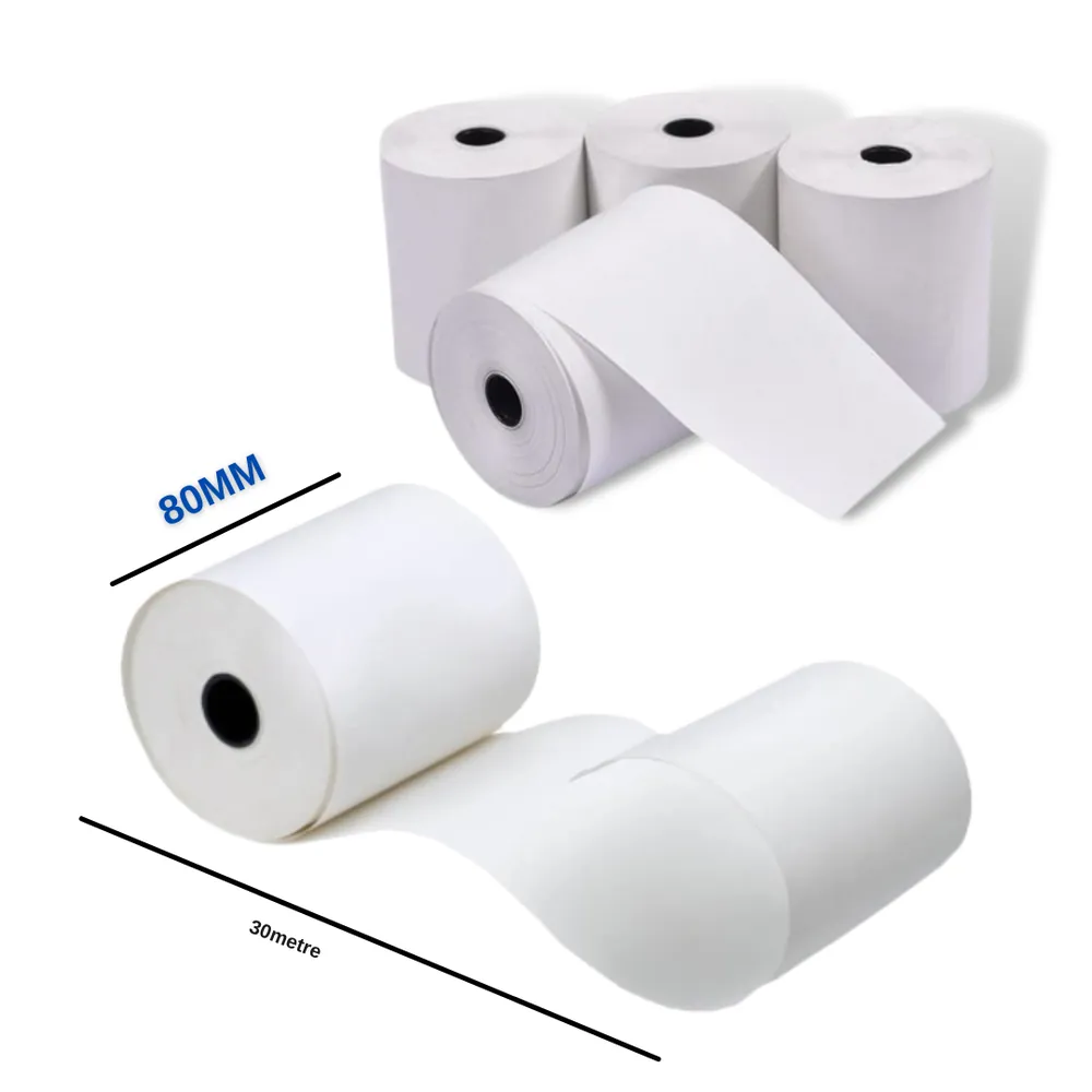 80 mm × 30 m Termal Adisyon Rulosu – 10'lu Paket – görsel 1