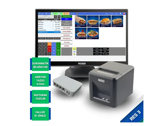 Paket Servis Otomasyon Sistemi RES3 – Caller ID, Dokunmatik POS ve Adisyon Yazıcısı