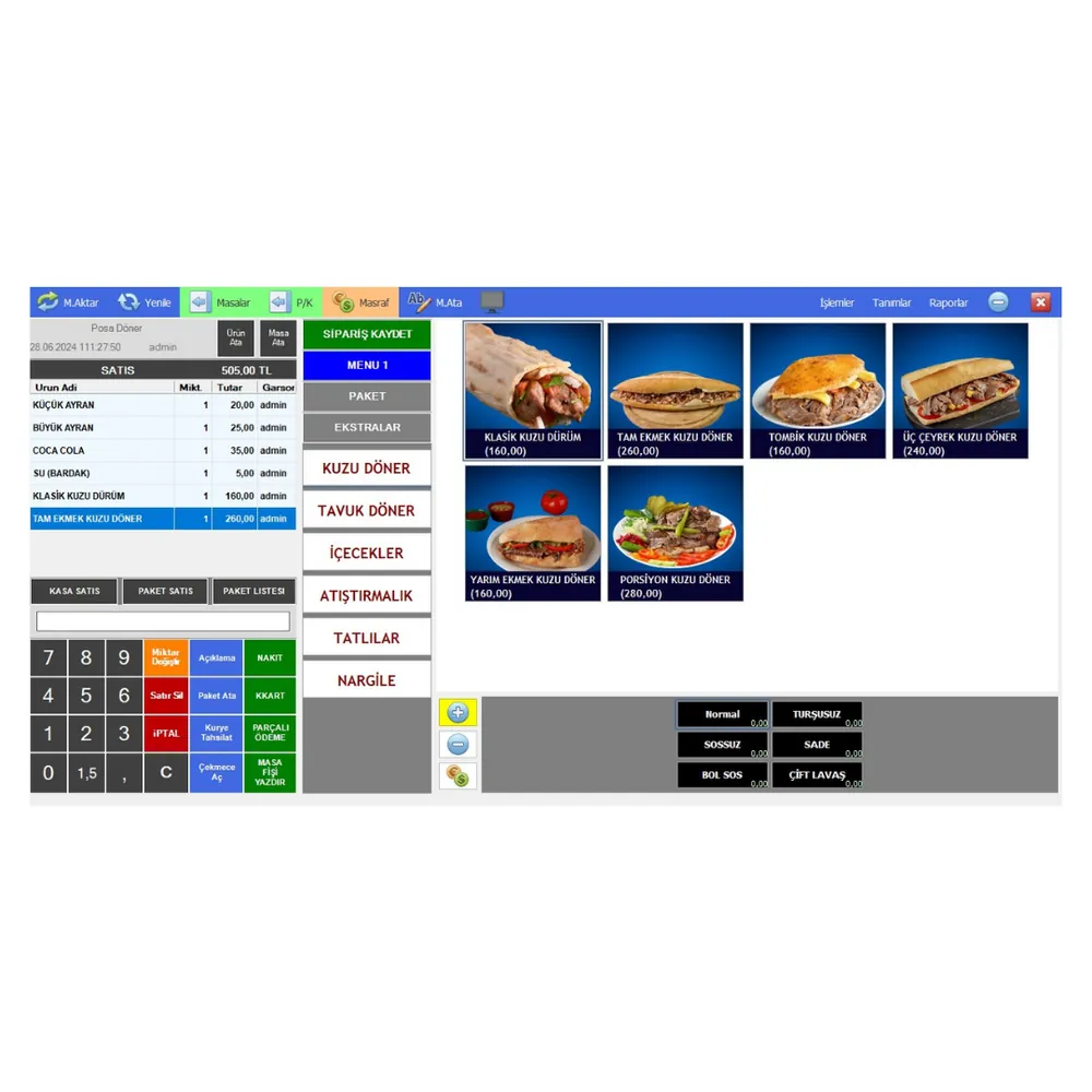 Restoran Otomasyon Sistemi RES1 – Dokunmatik POS, Adisyon Yazıcısı ve Program – görsel 2